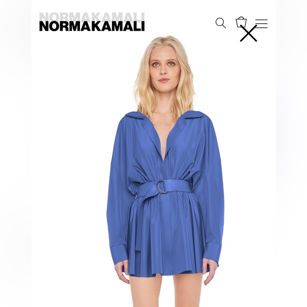 NORMA KAMALI shirt flared mini dress
